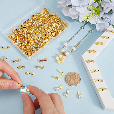 200Pcs Alloy Glue-on Flat Pad Bails FIND-SP0001-83G-1