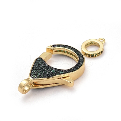 Brass Micro Pave Cubic Zirconia Lobster Claw Clasps ZIRC-K081-95G-04-1