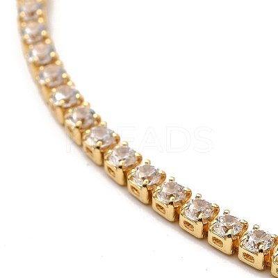 Adjustable Rack Plating Brass Cubic Zirconia Chain Bracelets X-BJEW-A132-01G-1