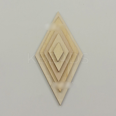 Unfinished Wood Rhombus Shape Discs Slices LS-WOCR-PW0001-005B-1