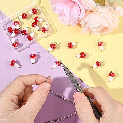 20Pcs Handmade Lampwork Pendants PALLOY-YW00077-1