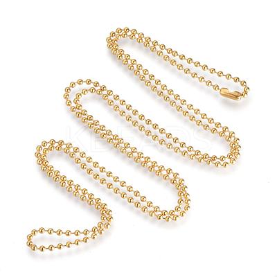 304 Stainless Steel Ball Chain Necklace Making IFIN-R114-2.4x900-G-1