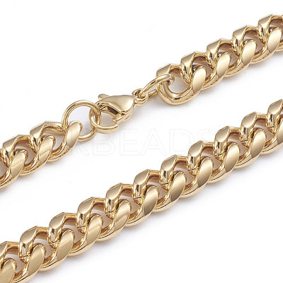 Unisex 304 Stainless Steel Curb Chain Bracelet & Necklace Jewelry Sets SJEW-L198-002G-1