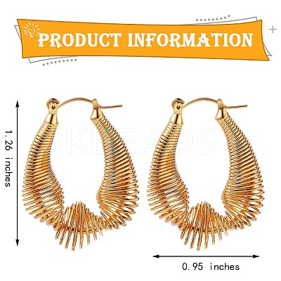 Brass Wire Wrapped Chunky Hoop Earrings for Women JE914A-1
