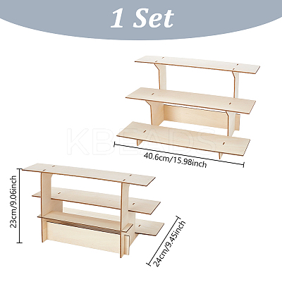 3-Tier Wood Display Riser Racks ODIS-WH0030-207-1