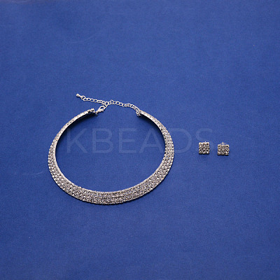 Crystal Rhinestone Jewelry Set SJEW-WH0001-003-1