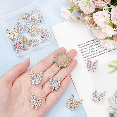 15Pcs 3 Colors 1-Hole Zinc Alloy Rhinestone Shank Buttons FIND-GO0001-08-1