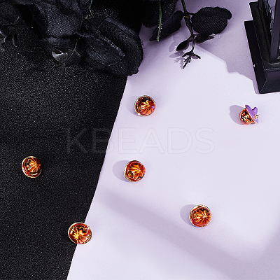 6Pcs Halloween Brass Enamel European Beads KK-BBC0015-40-1