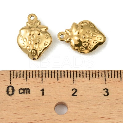 304 Stainless Steel Pendants. Strawberry Charm STAS-A190-06G-1