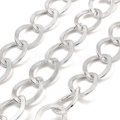 Aluminium Texture Curb Chains CHA-C002-07P-1