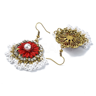 ABS Plastic Pearl & Rhinestone Oval Jewelry Set SJEW-D011-01A-G-1