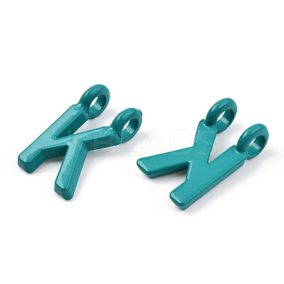 Rack Plating Spray Painted Alloy 2-Loop Link Pendants PALLOY-N176-01K-1