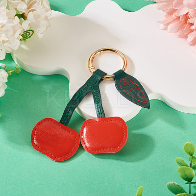 1Pc PU Leather Alloy Keychains KEYC-TA0001-46C-1