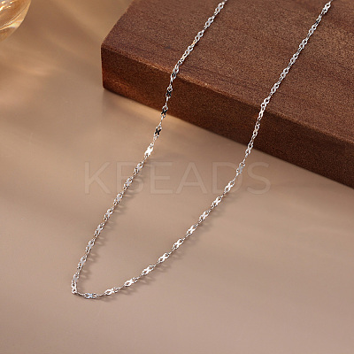 925 Sterling Silver 8 Link Chain Necklaces for Women NJEW-A048-02A-P-1