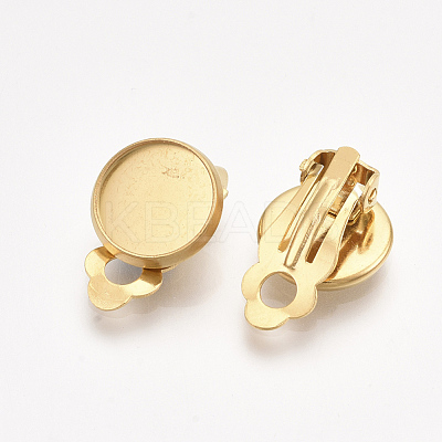 201 Stainless Steel Clip-on Earring Findings X-STAS-T045-34B-G-1