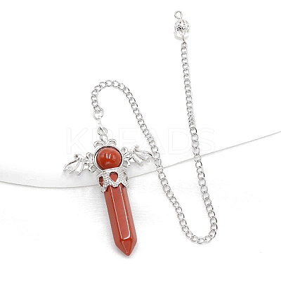 Natural Red Jasper Dowsing Pendulum Big Pendants PW-WG53910-02-1