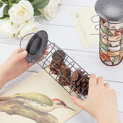 Iron Bird Hanging Feeder AJEW-GA0001-76-1