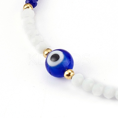 Faceted Glass Beaded Stretch Bracelets BJEW-JB05984-01-1