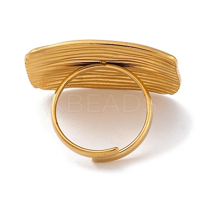 Ion Plating(IP) 304 Stainless Steel Rectangle Open Cuff Rings RJEW-M047-12G-1