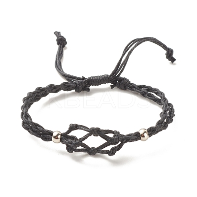 CCB Plastic Nugget Braided Cord Bracelet BJEW-JB08118-02-1