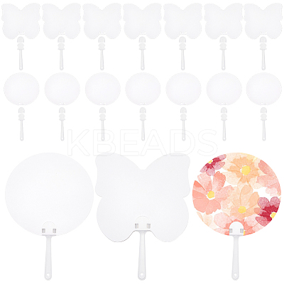 30Pcs 2 Styles Paper Hand Held Fan DIY-SP0002-07-1