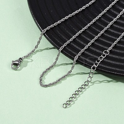 1.5MM 304 Stainless Steel Rope Chain Necklaces NJEW-T016-23P-1