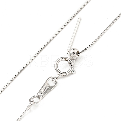 Rhodium Plated 925 Sterling Silver Box Chain Necklaces NJEW-C052-03P-1