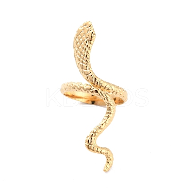 Ion Plating(IP) 304 Stainless Steel Snake Wrap Cuff Ring RJEW-L103-32G-1