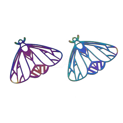 Ion Plating(IP) 201 Stainless Steel Filigree Pendants STAS-S118-009-1