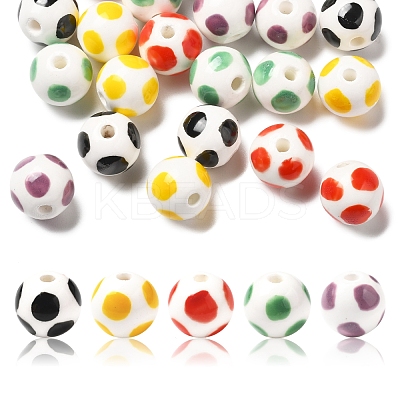 20Pcs 5 Colors Handmade Porcelain Beads PORC-FS0001-19-1