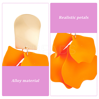 4 Pairs 4 Colors Exquisite Acrylic Petaline Dangle Stud Earrings EJEW-AN0002-10-1