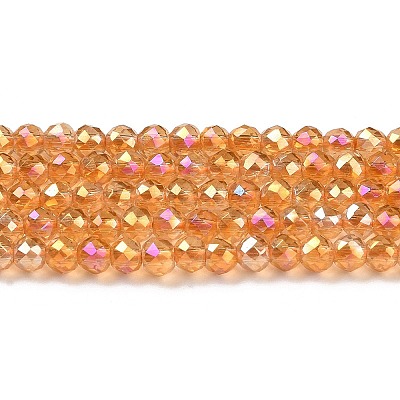 Electroplate Transparent Glass Beads Strands X1-GLAA-H021-01B-FR06-1