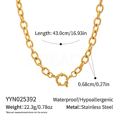 Minimalist 6.8MM 304 Stainless Steel Cable Chain Necklaces for Women EE6470-4-1