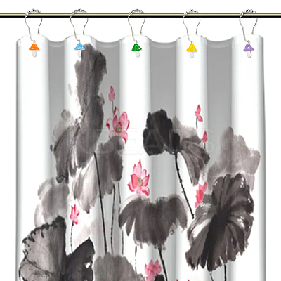 12Pcs 6 Colors Iron Shower Curtain Rings for Bathroom HJEW-OC0001-26-1