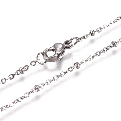 Non-Tarnish 304 Stainless Steel Cable Chains/Satellite Chains Necklaces NJEW-L159-07B-P-01-1