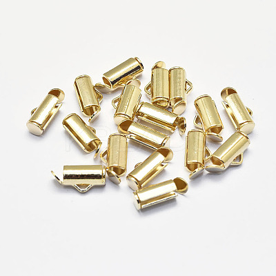 Long-Lasting Plated Brass Slide On End Clasps X-KK-K193-119G-NF-1