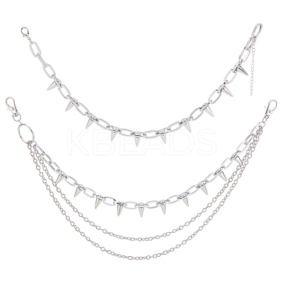 1Pc Punk Exaggerated Alloy Cable Necklaces NJEW-AR0001-08-1