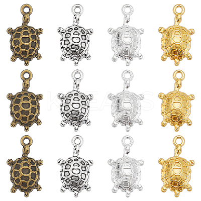 80Pcs 4 Colors Tibetan Style Alloy Pendants FIND-SC0007-33-1