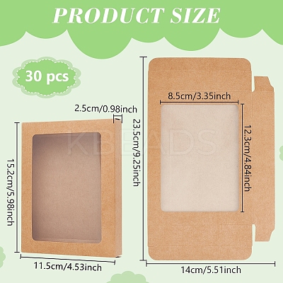 Foldable Kraft Paper Candy Boxes with Visible Window LS-CON-WH0123-22-1