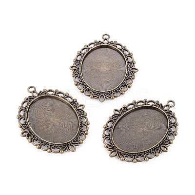 Tibetan Style Oval Pendant Cabochon Settings LS-TIBE-473-AB-NR-1