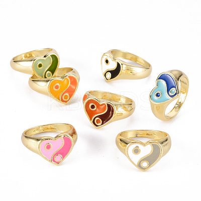 Alloy Enamel Wide Band Rings RJEW-N034-001-RS-1