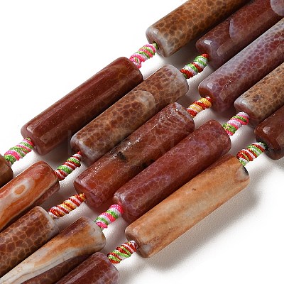 Natural Fire Crackle Agate(Dyed & Heated) Beads Strands G-A312-A03-01-1