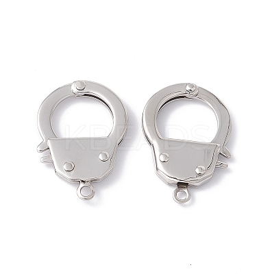Tarnish Resistant 304 Stainless Steel Handcuff Clasps STAS-D009-02-1