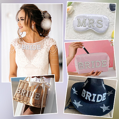 Rhinestone with Plastic Pearl Cloth Embroidery Sew on Appliques PATC-WH0008-142D-1
