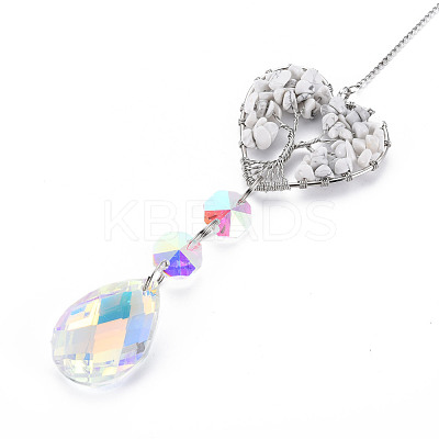 Natural Gemstone Big Pendants G-N333-008F-1