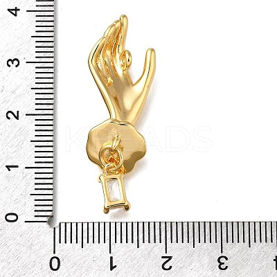 Brass Micro Pave Cubic Zirconia Pendants KK-K398-17G-1