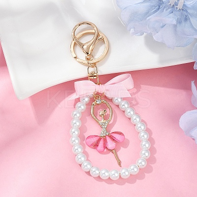 Alloy Resin & Crystal Rhinestone Ballet Dancer Pendant Decorations KEYC-YW00180-02-1