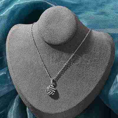 Zinc Alloy Crystal Rhinestone Sport Ball Pendant Cable Chain Necklaces LS-NJEW-U024-01P-04-1