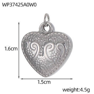 304 Stainless Steel Pendants STAS-OY010-36P-1
