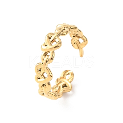 304 Stainless Steel Open Cuff Rings for Women RJEW-K309-18G-1